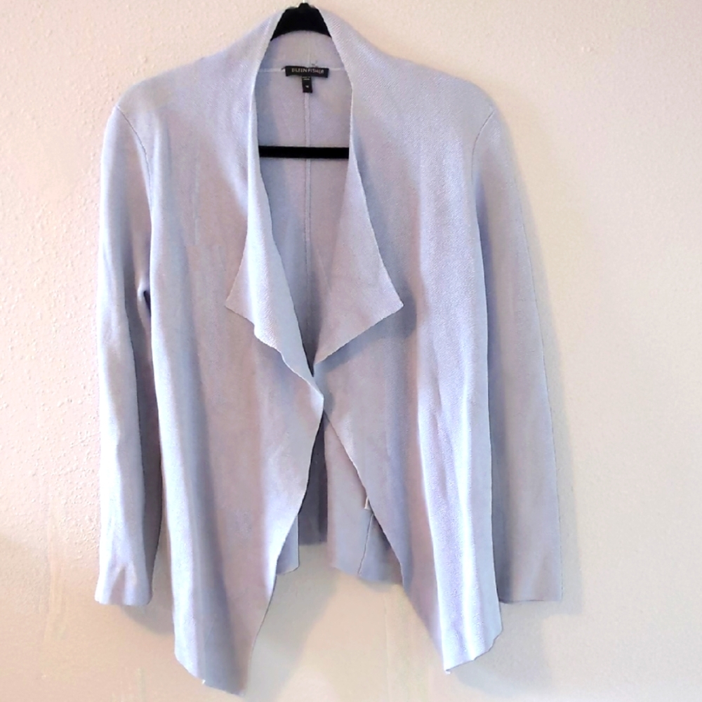 Eileen Fisher Light Blue Women's Open Front Cardigan